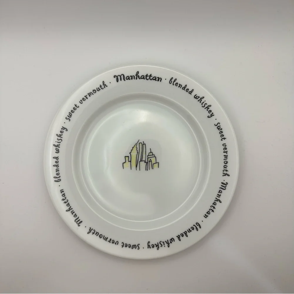 4 Pottery Barn Bar Lingo Cocktail Appetizer Plates 8